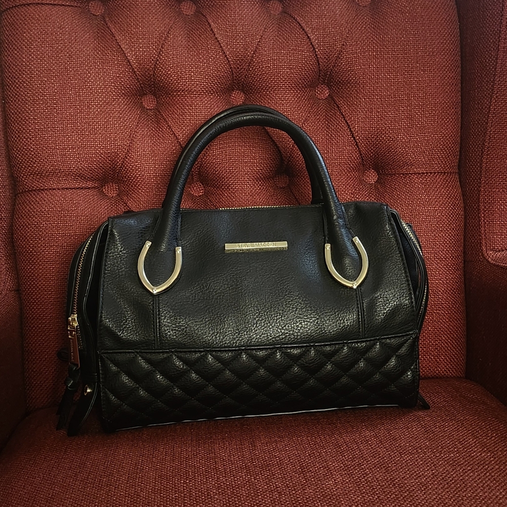 Steve Madden Black Quilted Satchel